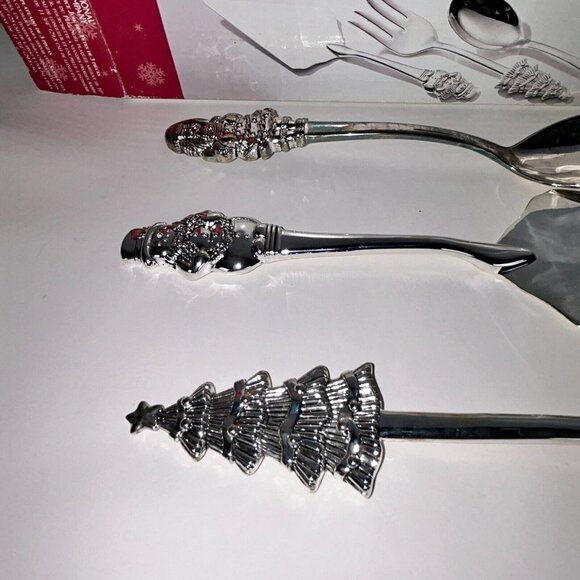 International Silver Co. Holiday Joy 3 Piece Silverplate Serving Set Christmas - Picture 2 of 11